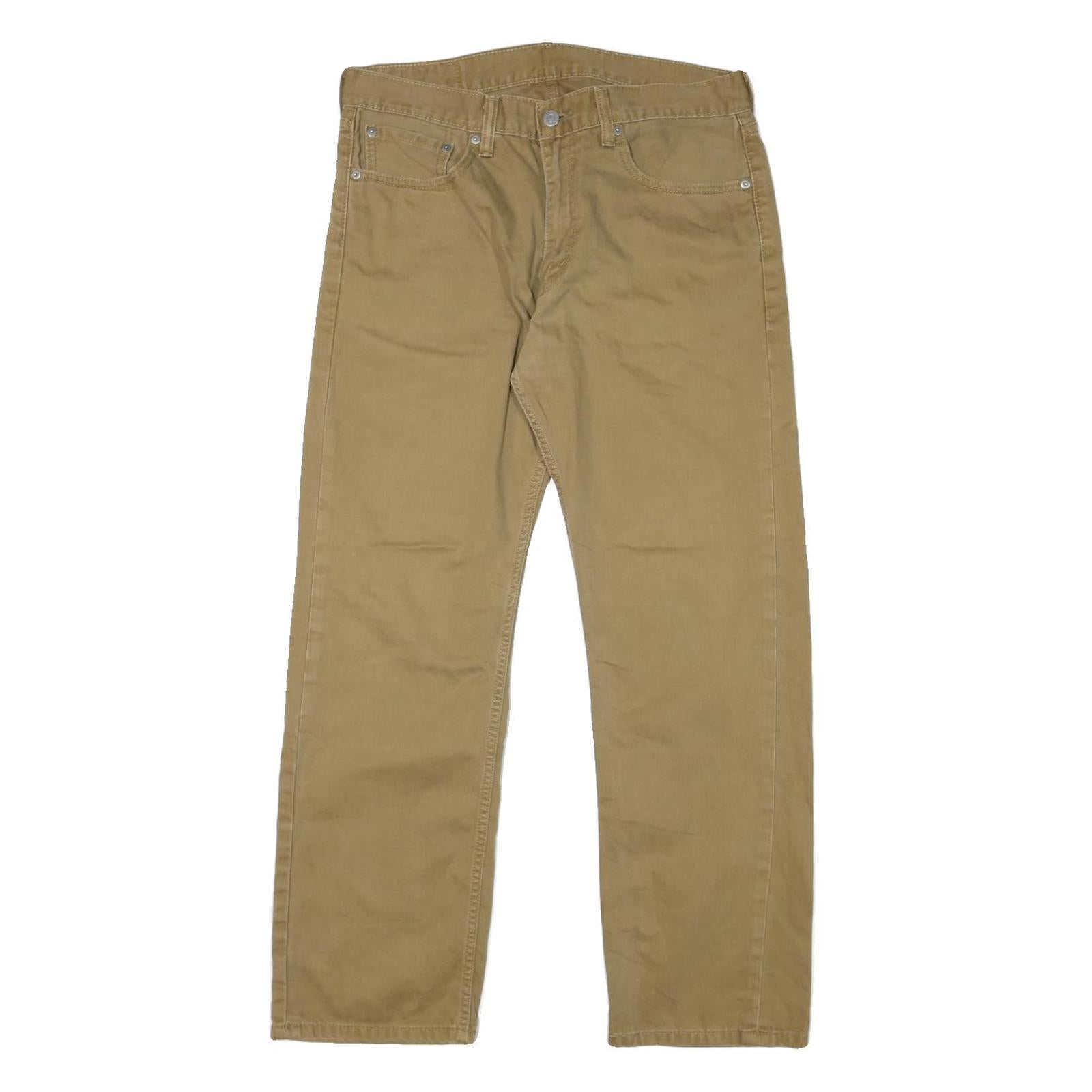 LEVI'S 505 Mens Beige Regular Straight Denim W32 L27 Cotton Blend Zip Jeans