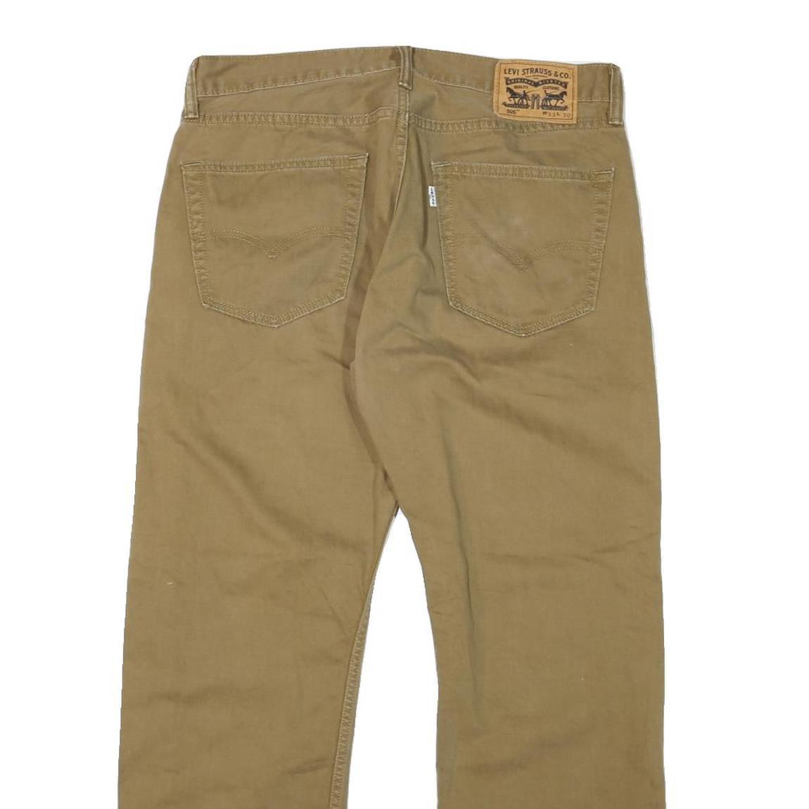 LEVI'S 505 Mens Beige Regular Straight Denim W32 L27 Cotton Blend Zip Jeans