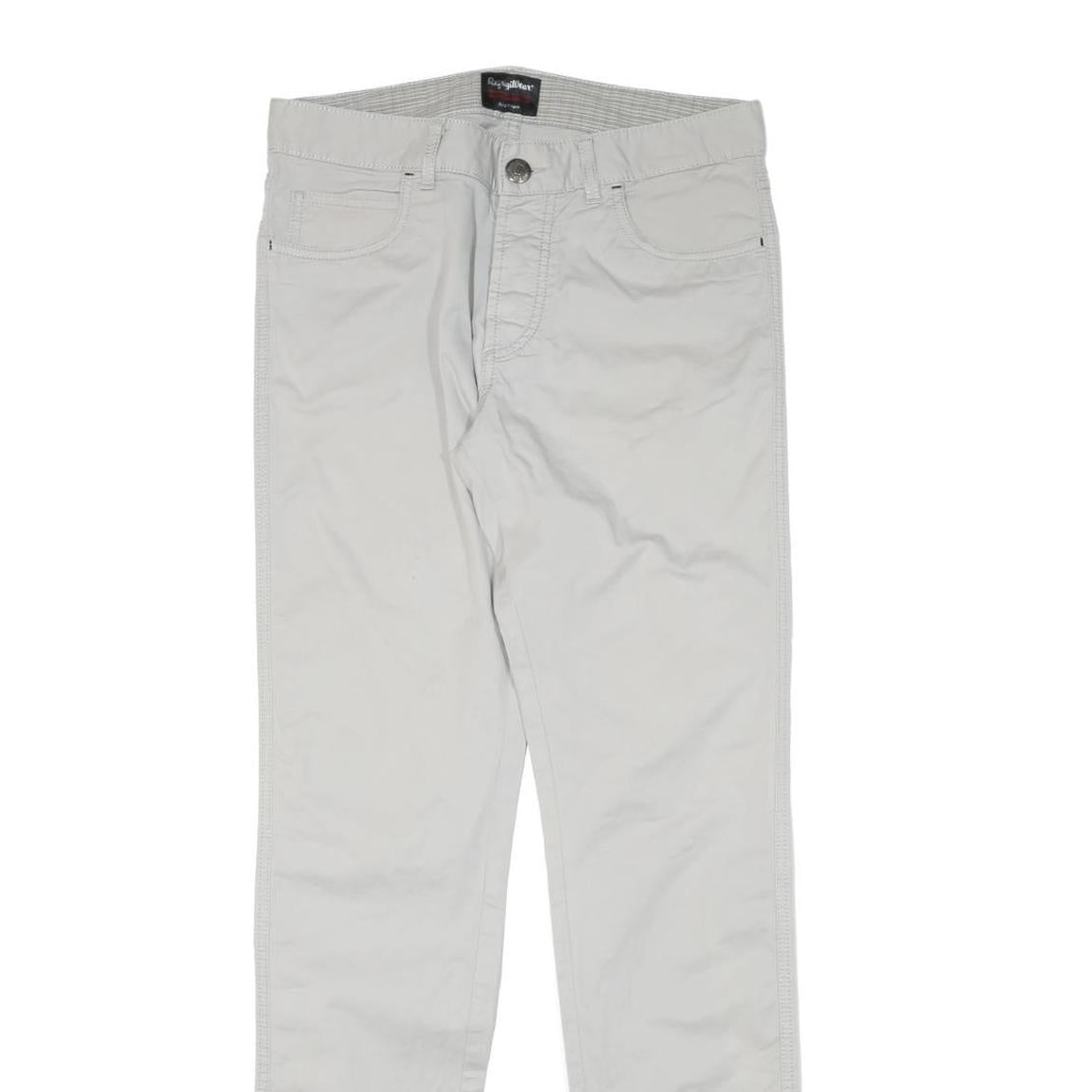 REFRIGILWEAR Womens Cotton Blend White Slim Straight Trousers W30 L32 Stylish