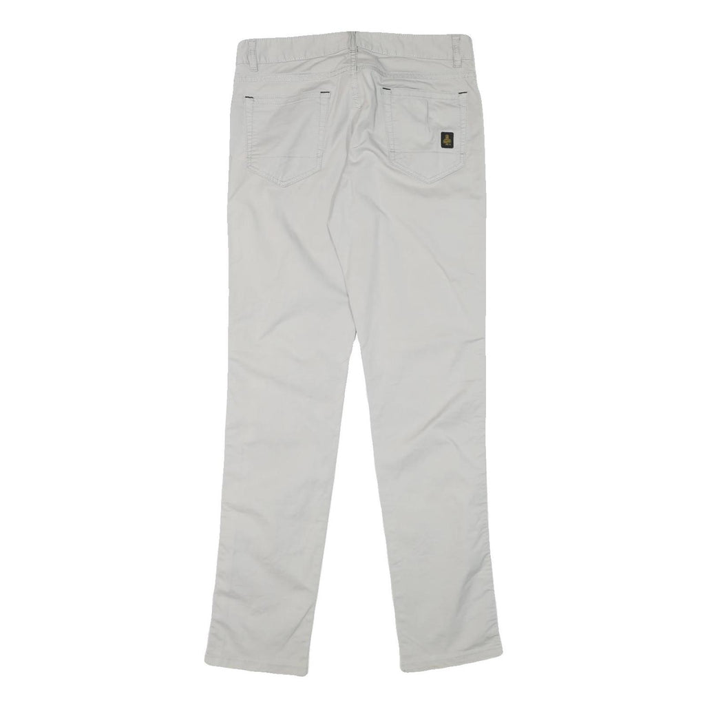 REFRIGILWEAR Womens Cotton Blend White Slim Straight Trousers W30 L32 Stylish