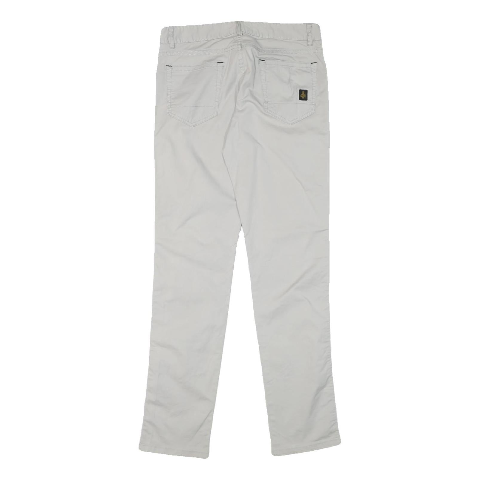 REFRIGILWEAR Womens Cotton Blend White Slim Straight Trousers W30 L32 Stylish