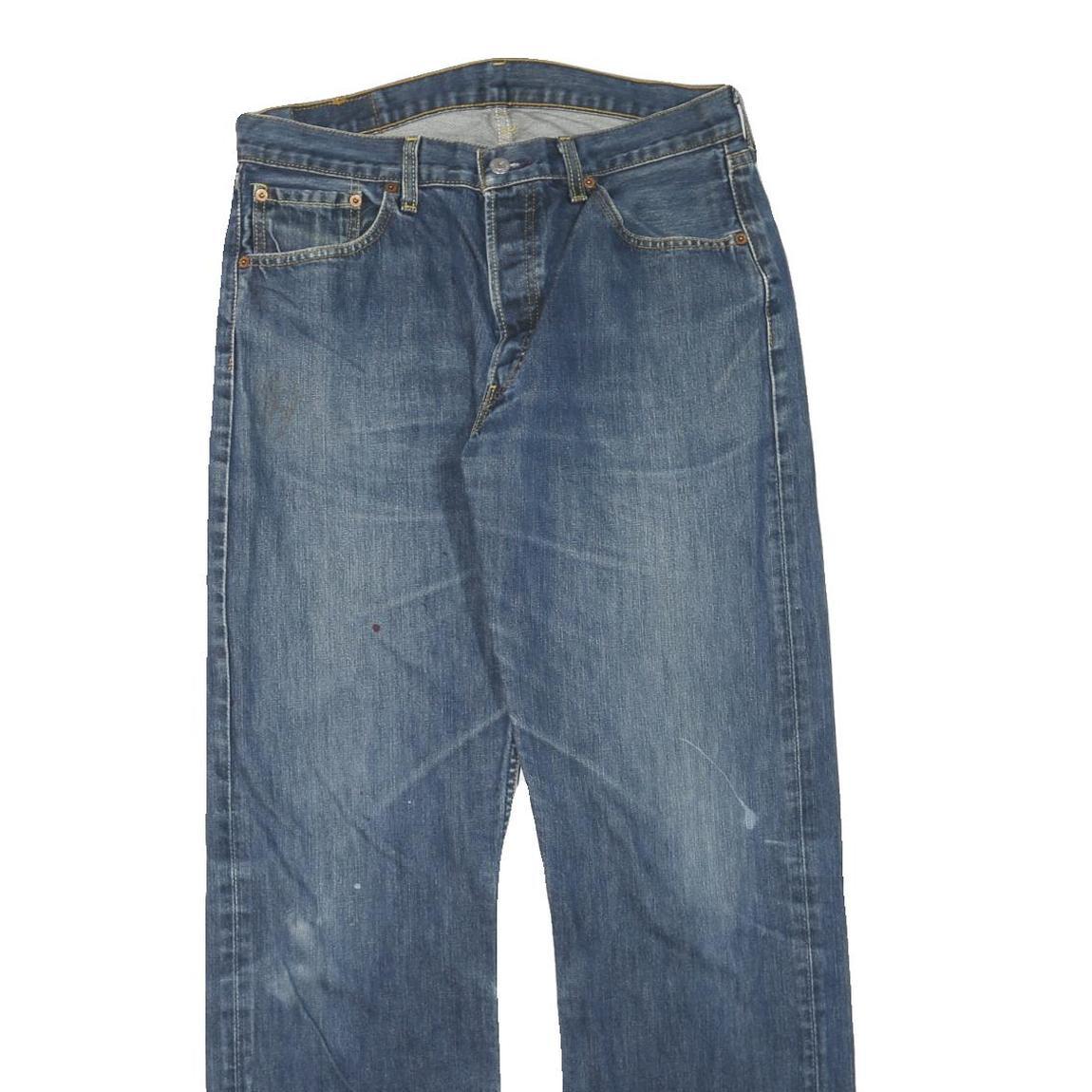 LEVI'S 501 Mens Jeans Blue Regular Straight Denim Medium W34 L31 Button Closure