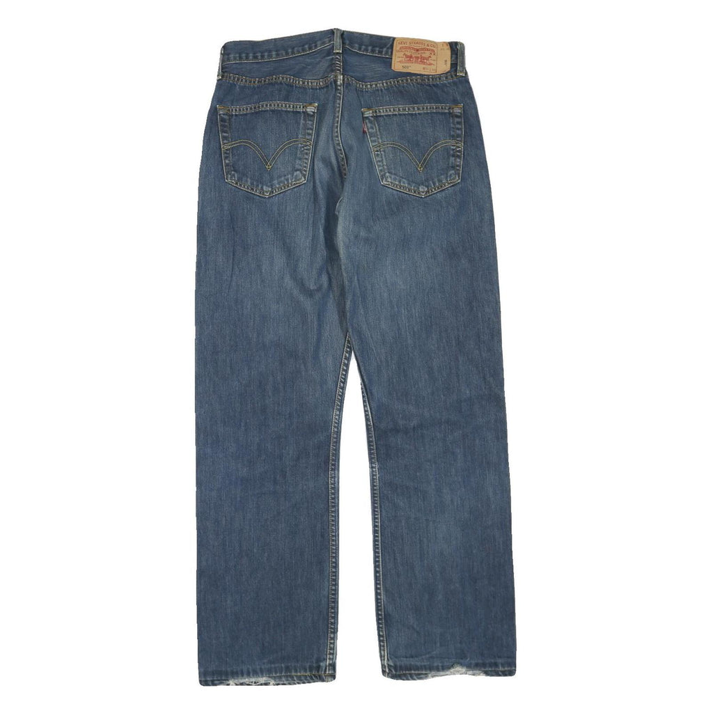 LEVI'S 501 Mens Jeans Blue Regular Straight Denim Medium W34 L31 Button Closure