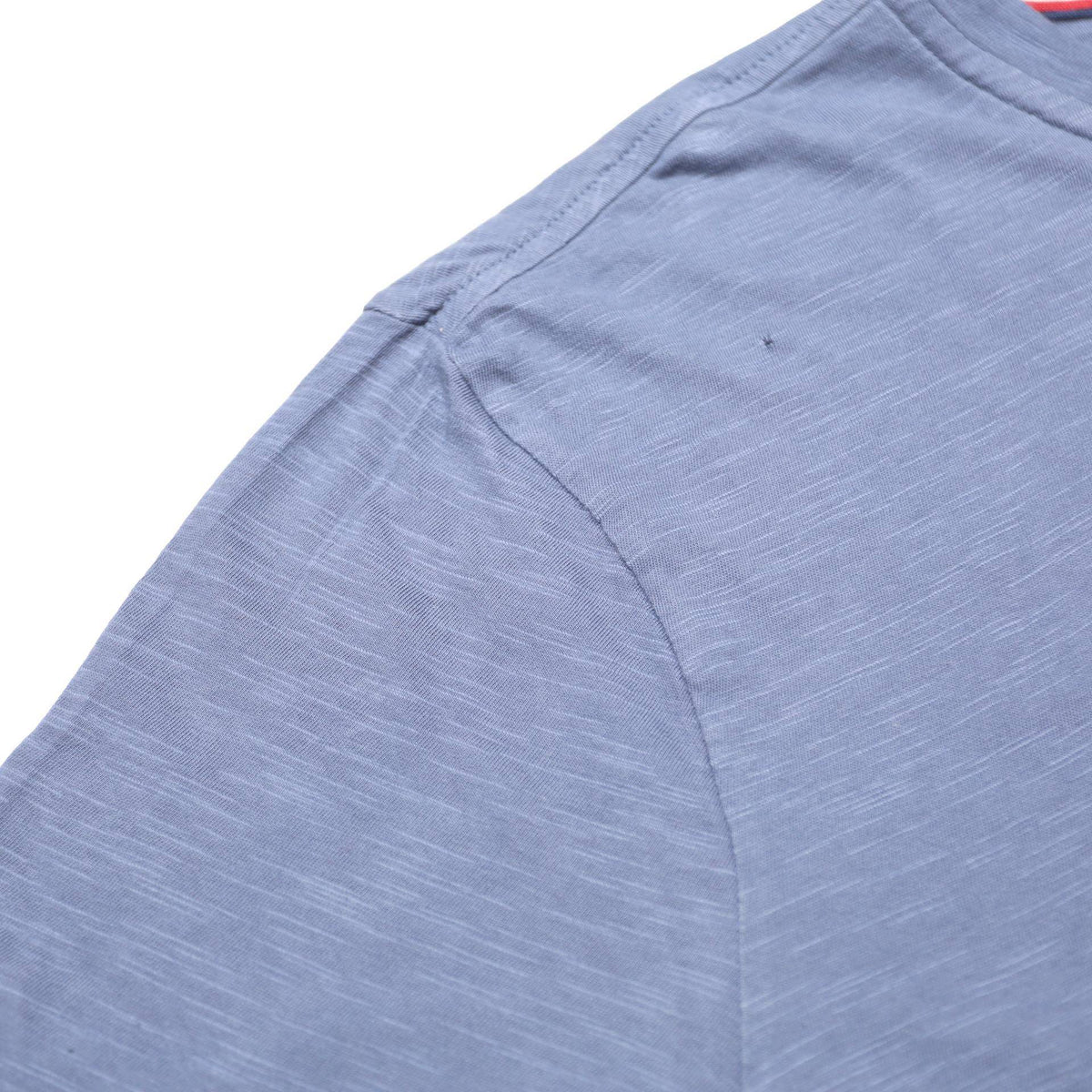 TOMMY HILFIGER Mens Blue Henley T-Shirt XL Short Sleeve Crew Neck Cotton
