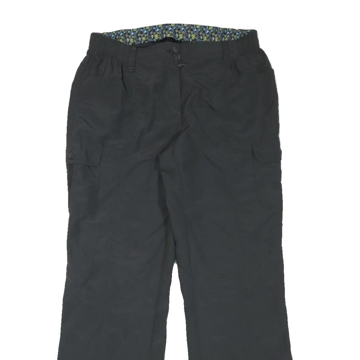 TCM Mens Black Relaxed Straight Trousers W32 L32 Polyester Blend Zip