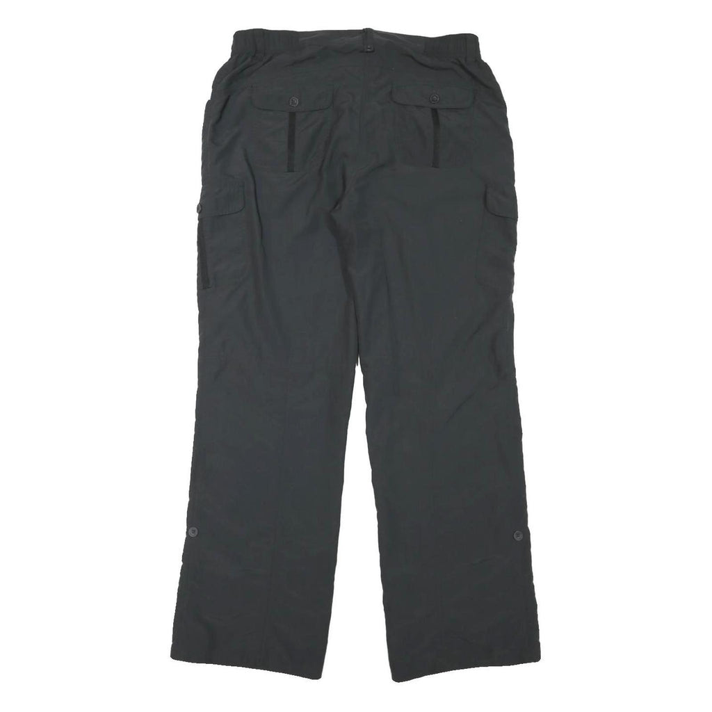 TCM Mens Black Relaxed Straight Trousers W32 L32 Polyester Blend Zip