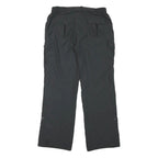 TCM Mens Black Relaxed Straight Trousers W32 L32 Polyester Blend Zip