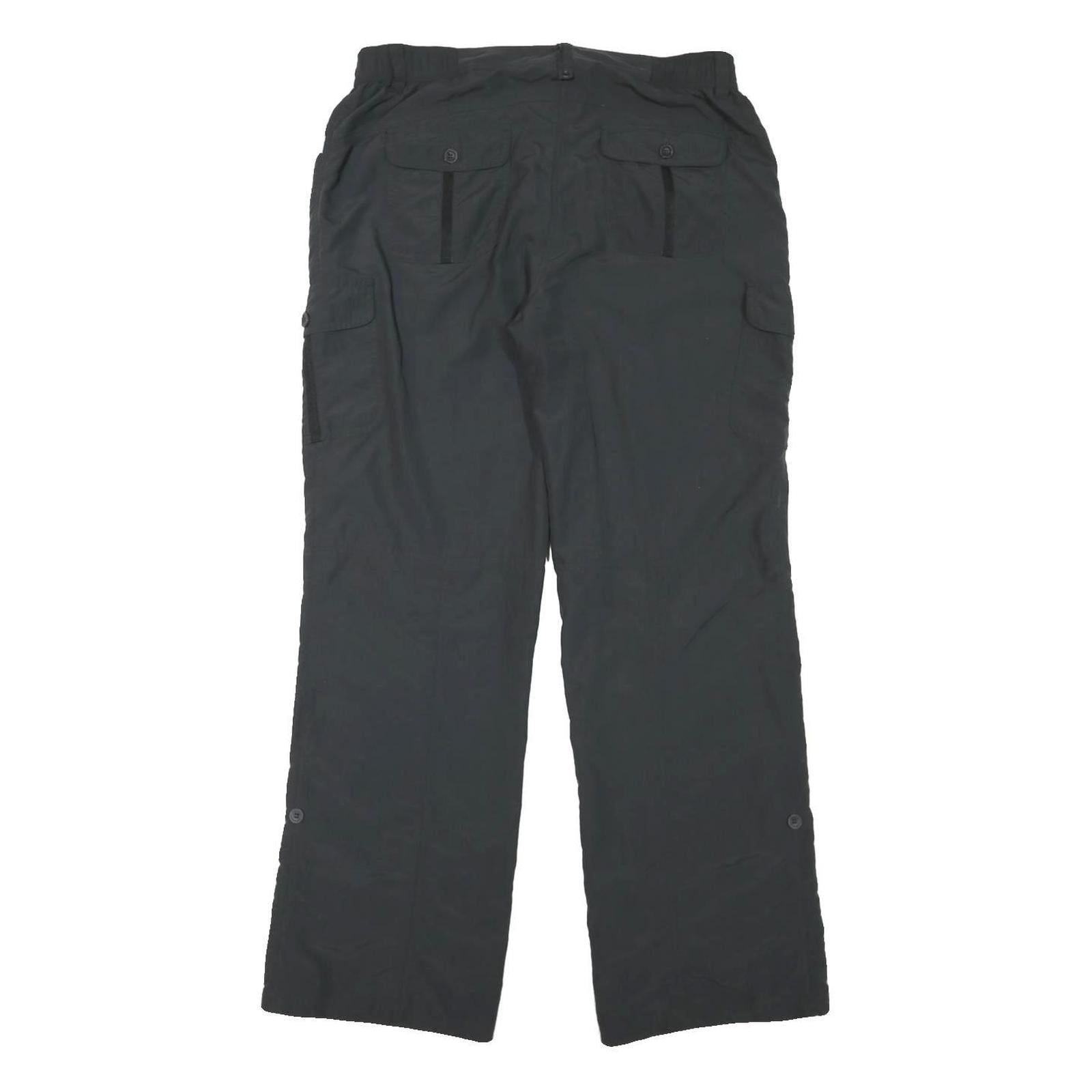 TCM Mens Black Relaxed Straight Trousers W32 L32 Polyester Blend Zip