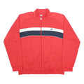NIKE Mens Red & Navy Sports Jacket XL Polyester Track Plain Zip Collar