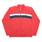 NIKE Mens Red & Navy Sports Jacket XL Polyester Track Plain Zip Collar