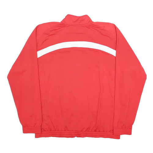 NIKE Mens Red & Navy Sports Jacket XL Polyester Track Plain Zip Collar