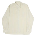 LORD GEORGE Mens Cream & Blue Striped Cotton Blend Shirt XL Classic Formal