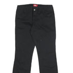 DICKIES Womens Cotton Blend Black Slim Straight Trousers W30 L30 Workwear