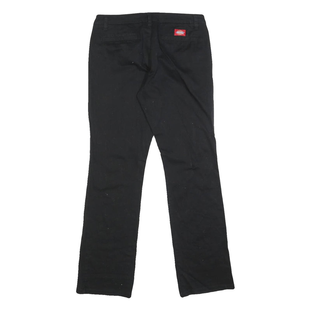 DICKIES Womens Cotton Blend Black Slim Straight Trousers W30 L30 Workwear
