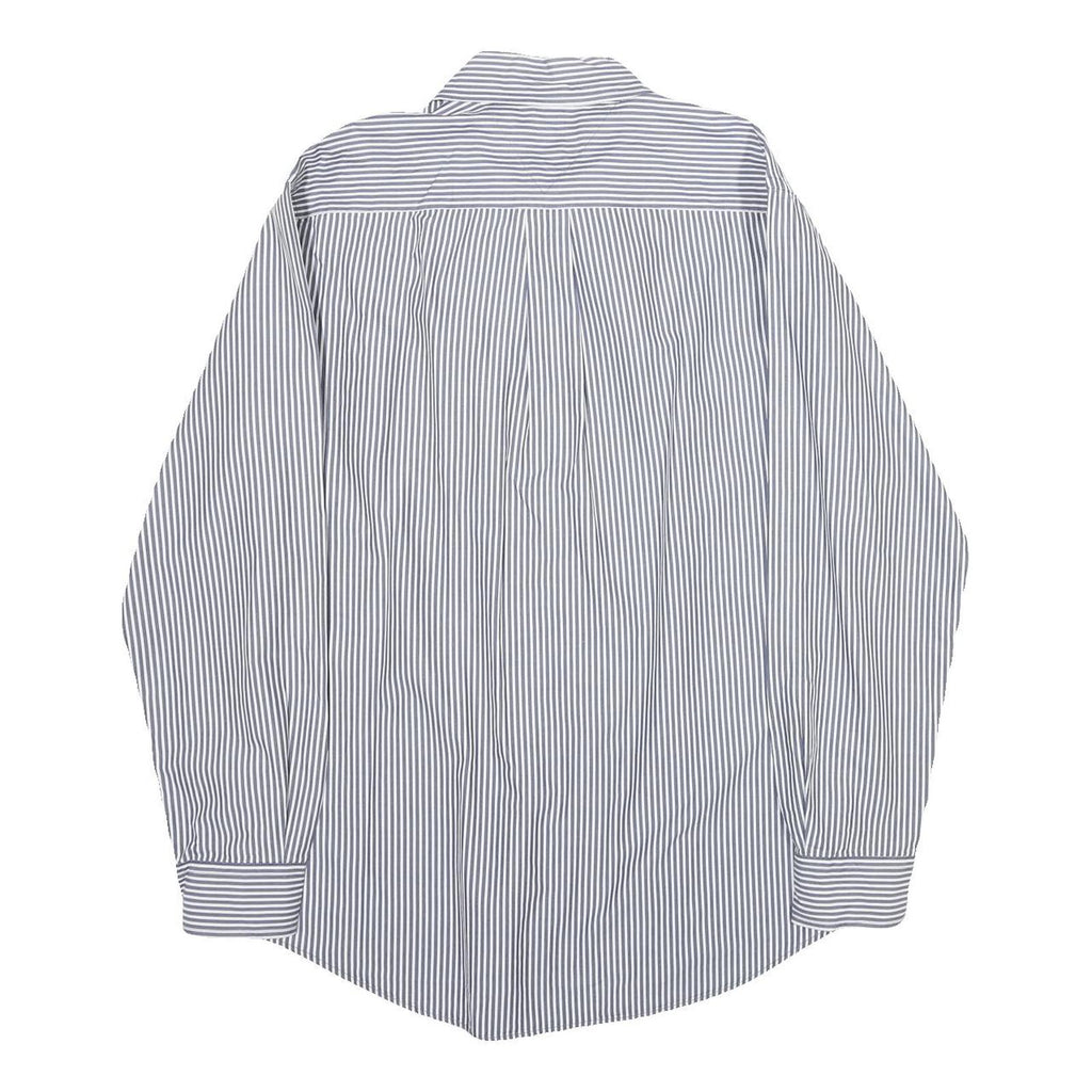 TOMMY HILFIGER Mens Blue & White Striped Shirt M Classic Cotton Button Down