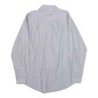 TOMMY HILFIGER Mens Blue & White Striped Shirt M Classic Cotton Button Down