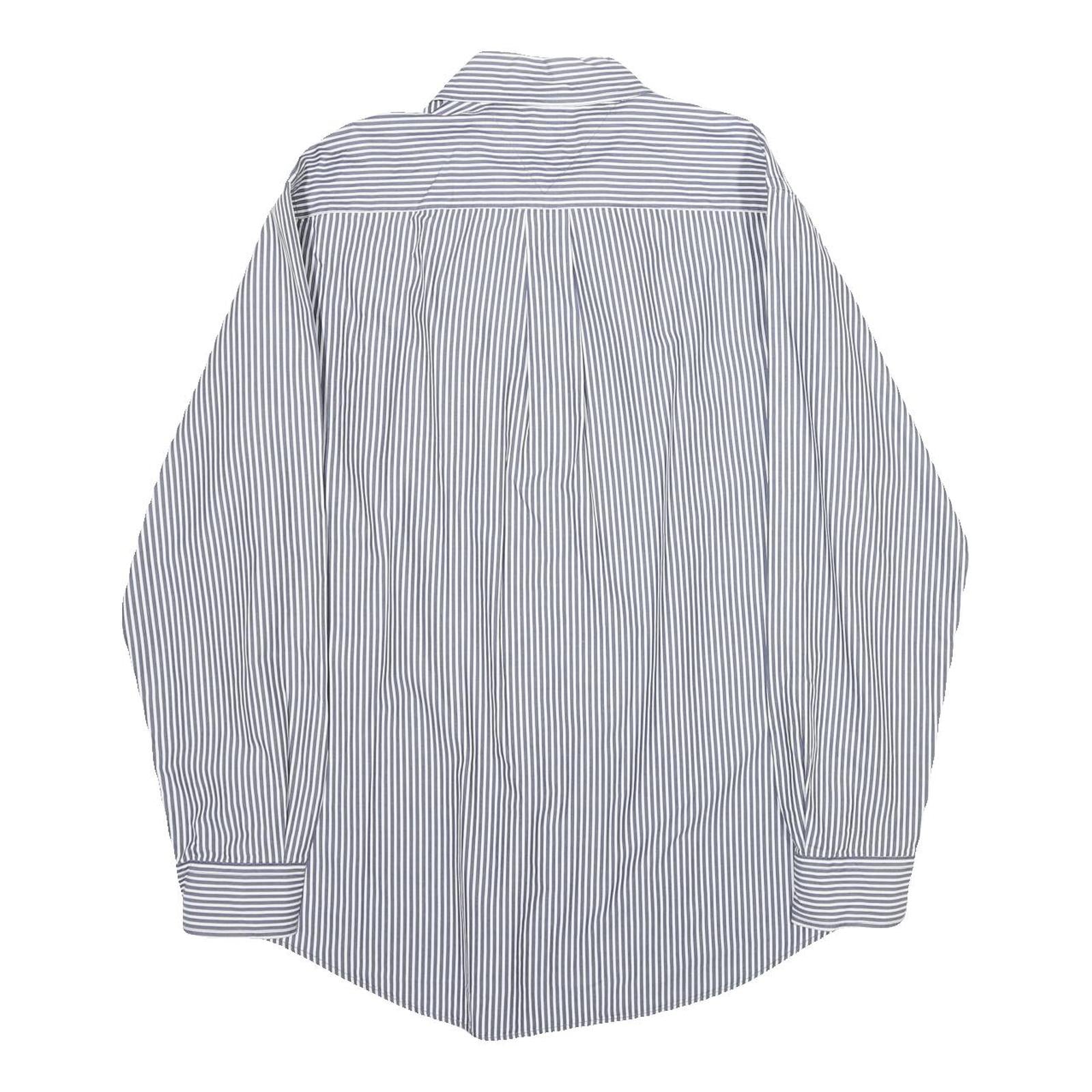 TOMMY HILFIGER Mens Blue & White Striped Shirt M Classic Cotton Button Down