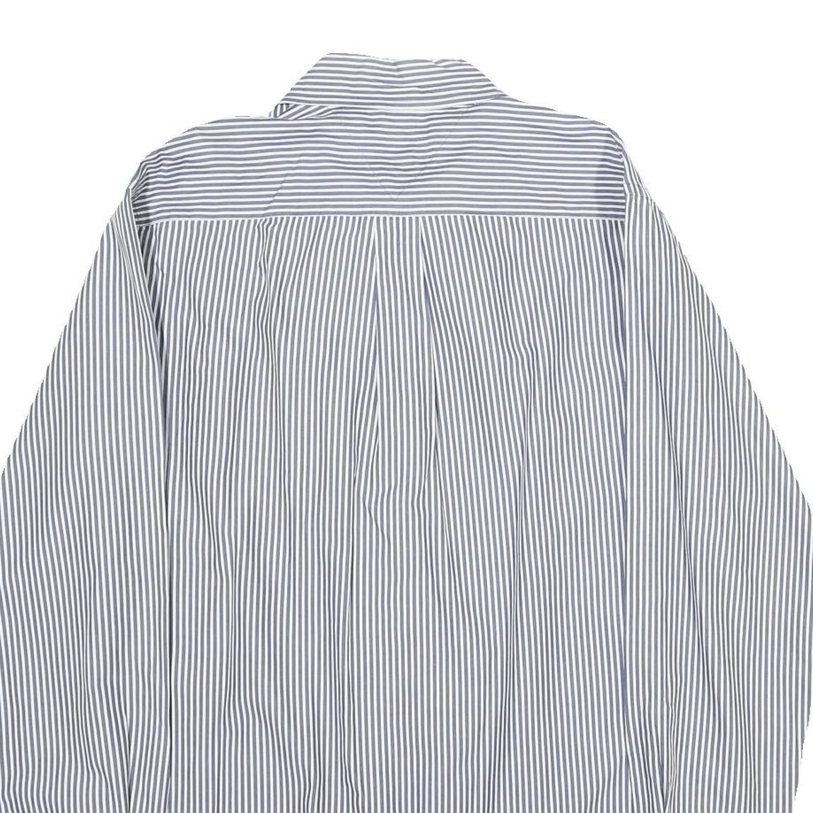 TOMMY HILFIGER Mens Blue & White Striped Shirt M Classic Cotton Button Down