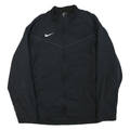 NIKE Mens Black Bomber Jacket L Polyester Blend Zip Plain Casual Outerwear