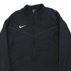 NIKE Mens Black Bomber Jacket L Polyester Blend Zip Plain Casual Outerwear