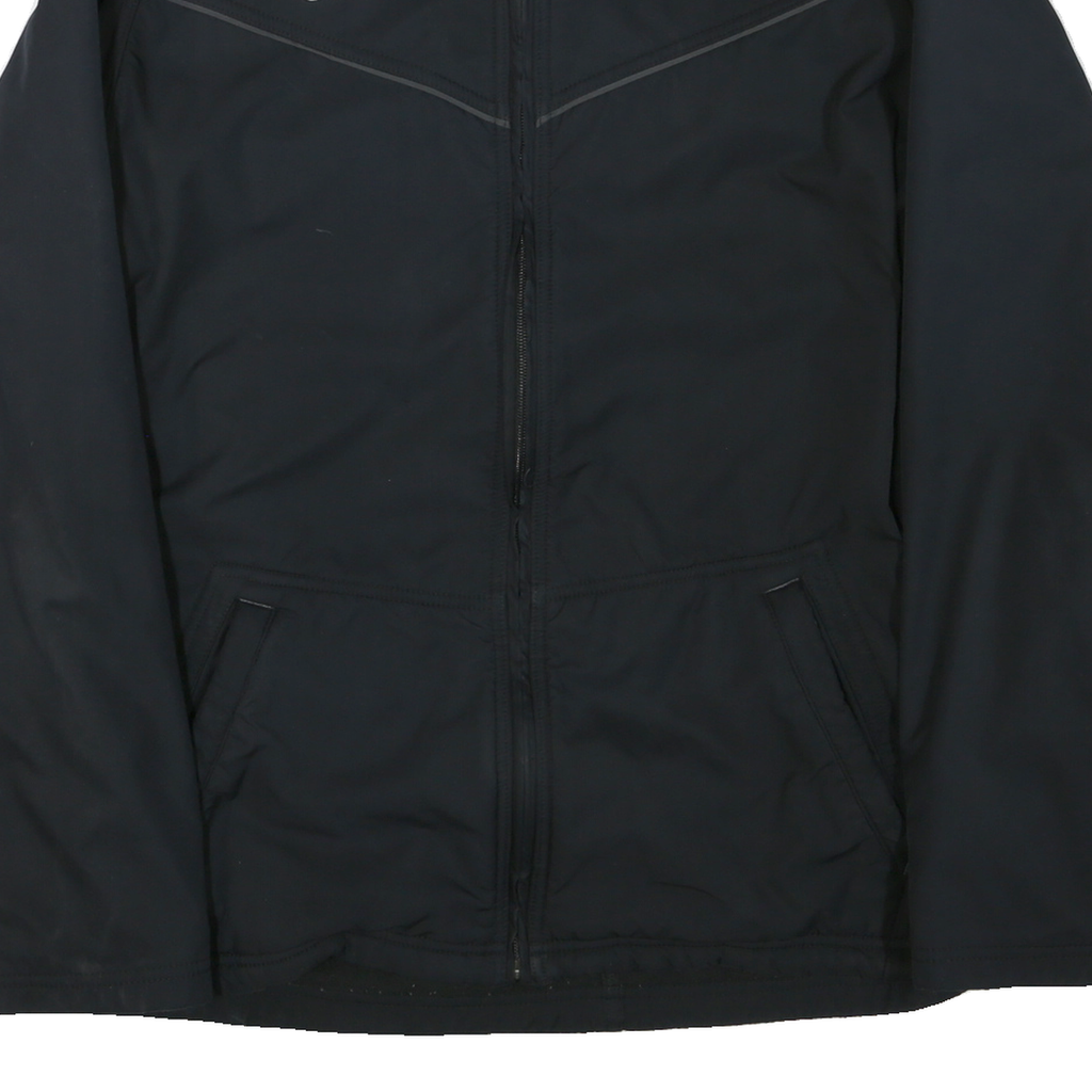 NIKE Mens Black Bomber Jacket L Polyester Blend Zip Plain Casual Outerwear