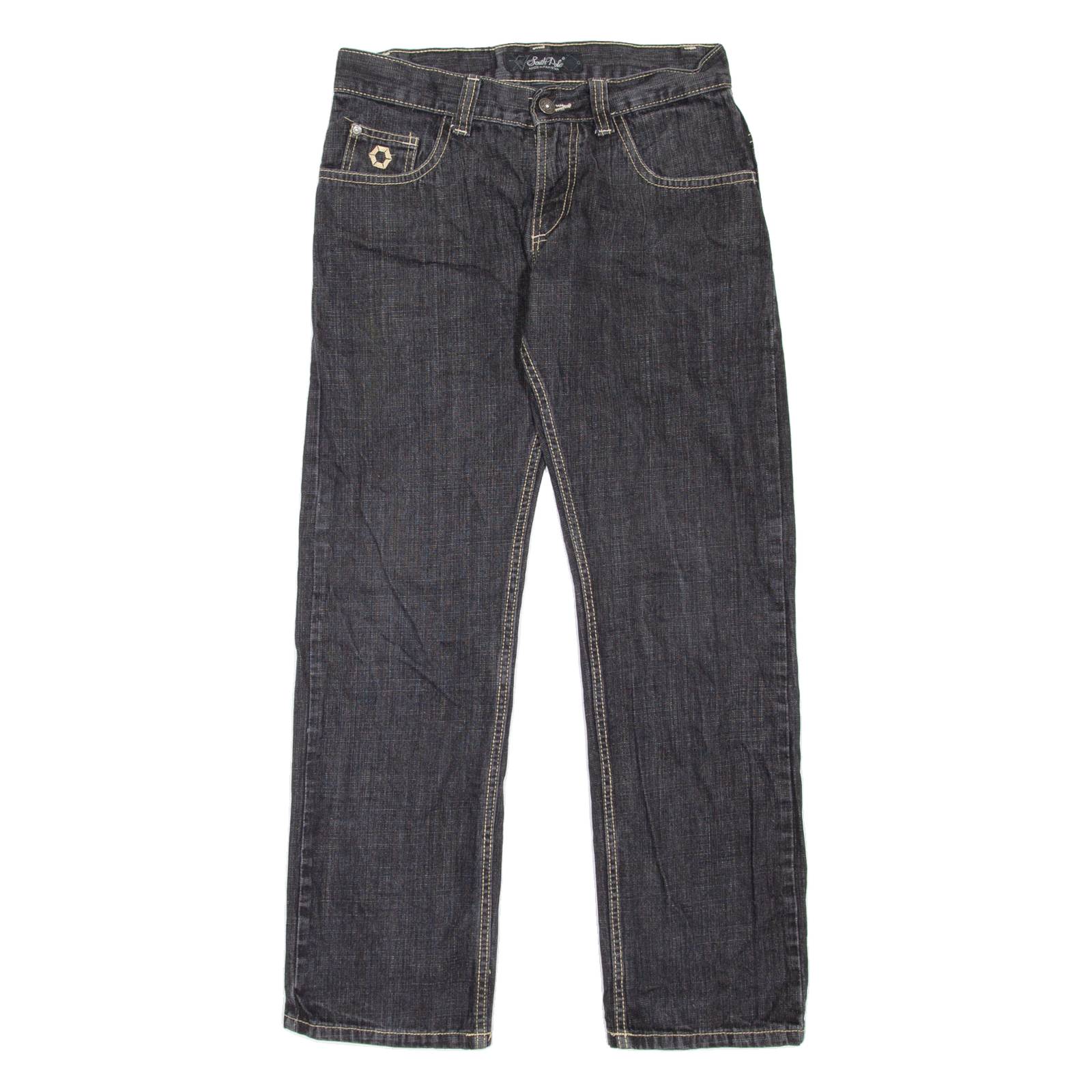 SOUTHPOLE Mens Jeans Black Regular Straight W29 L30