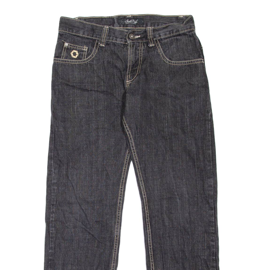 SOUTHPOLE Mens Jeans Black Regular Straight W29 L30