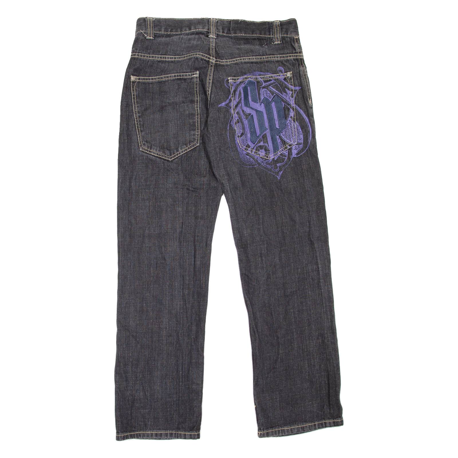 SOUTHPOLE Mens Jeans Black Regular Straight W29 L30