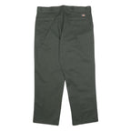 DICKIES Mens Cotton Blend Green Regular Straight Trousers W38 L30 Workwear Zip