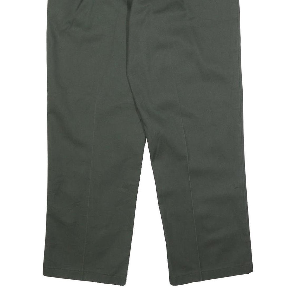 DICKIES Mens Cotton Blend Green Regular Straight Trousers W38 L30 Workwear Zip