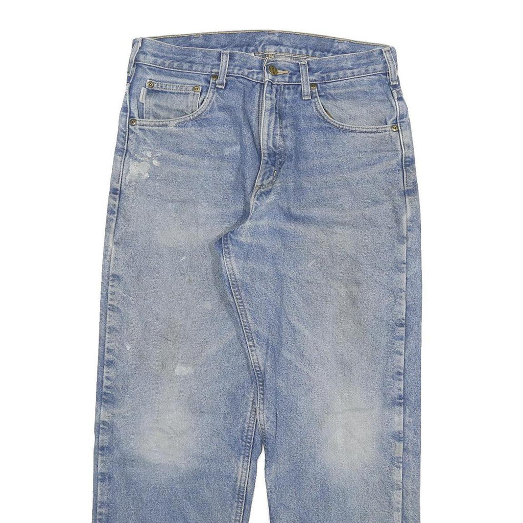 CARHARTT Mens Blue Regular Straight Denim Rinse W32 L30 Durable Cotton Blend