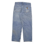 CARHARTT Mens Blue Regular Straight Denim Rinse W32 L30 Durable Cotton Blend