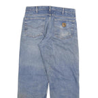 CARHARTT Mens Blue Regular Straight Denim Rinse W32 L30 Durable Cotton Blend