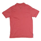TOMMY HILFIGER Mens Red Short Sleeve Plain Polo Shirt L Cotton Casual