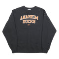REEBOK Boys Black Anaheim Ducks Crew Neck XL Sweatshirt Cotton Blend Pullover