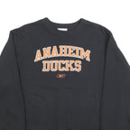 REEBOK Boys Black Anaheim Ducks Crew Neck XL Sweatshirt Cotton Blend Pullover