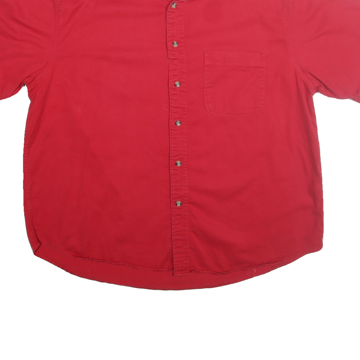 ULTRA CLUB Mens Red Cotton Short Sleeve Shirt XL Casual Button Front