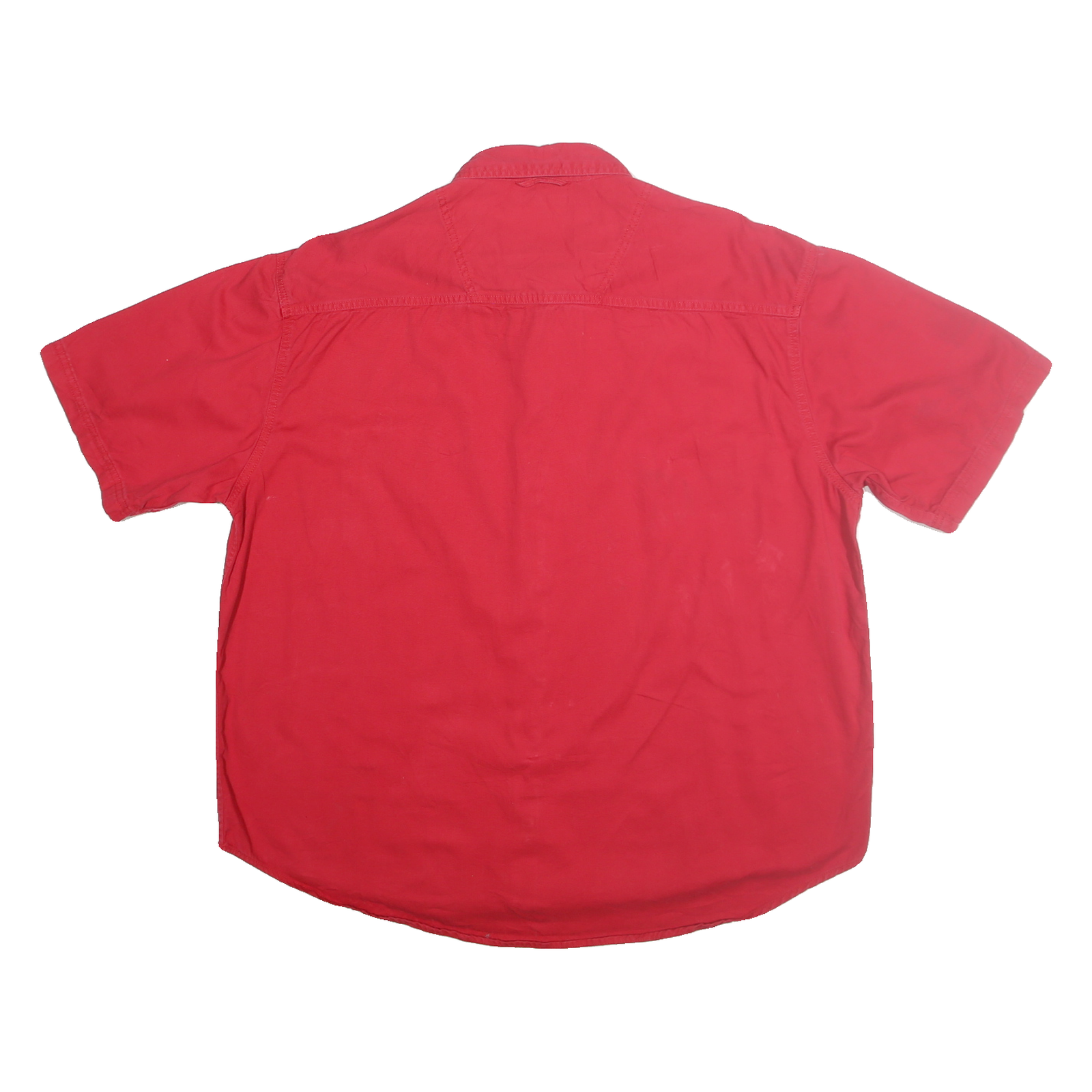 ULTRA CLUB Mens Red Cotton Short Sleeve Shirt XL Casual Button Front