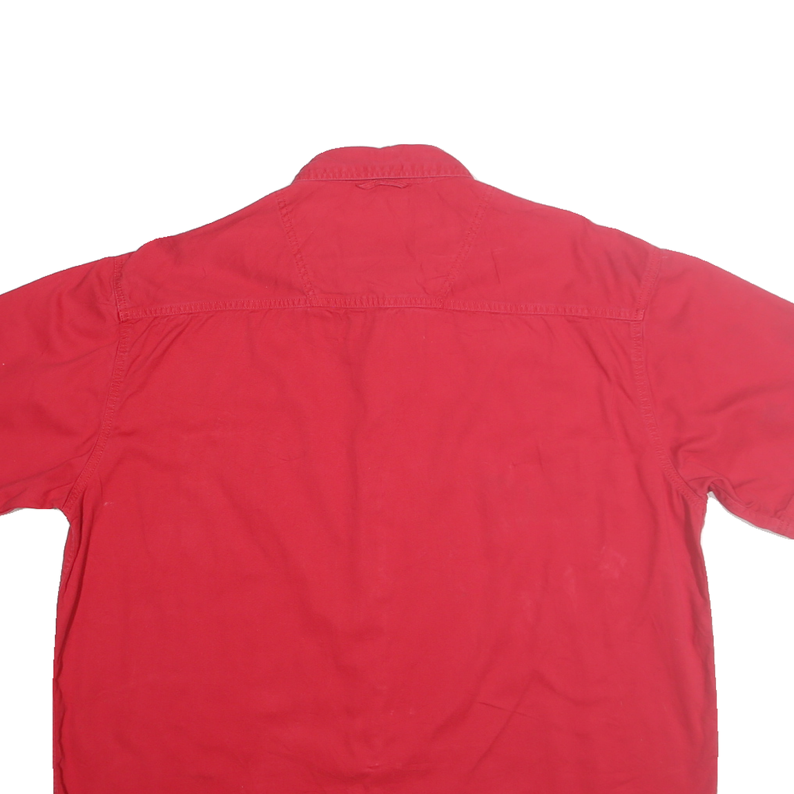 ULTRA CLUB Mens Red Cotton Short Sleeve Shirt XL Casual Button Front