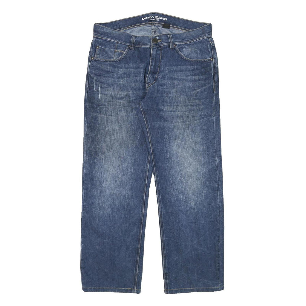 DKNY Womens Jeans Blue Relaxed Straight Denim Medium W32 L27 Classic Style