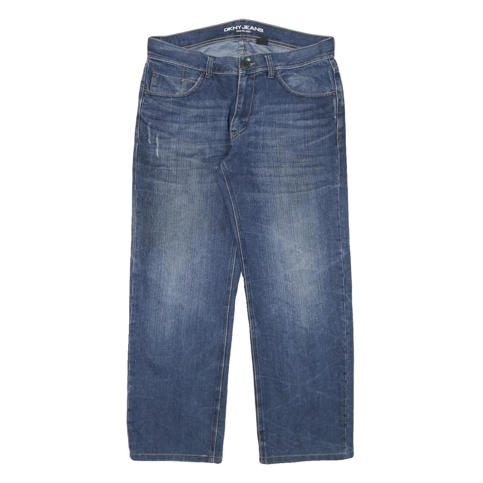 DKNY Womens Jeans Blue Relaxed Straight Denim Medium W32 L27 Classic Style