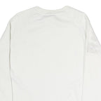 ADIDAS Womens White Cotton Crew Neck Sweatshirt UK 10 Large Logo Print