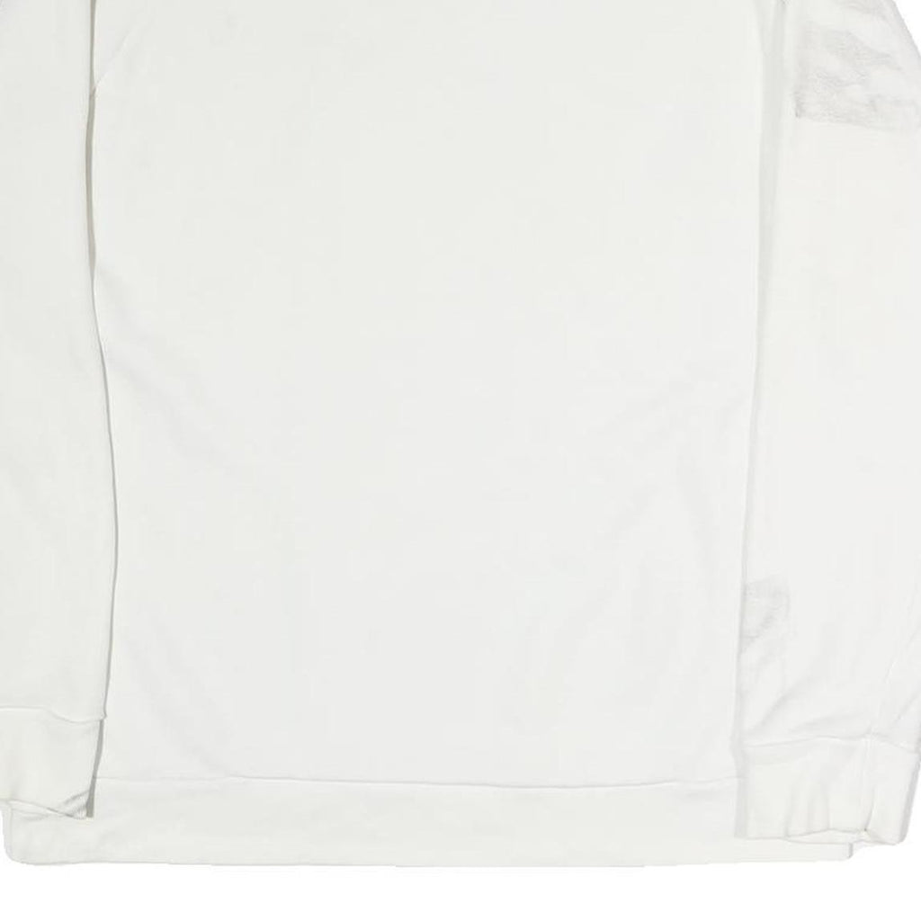 ADIDAS Womens White Cotton Crew Neck Sweatshirt UK 10 Large Logo Print