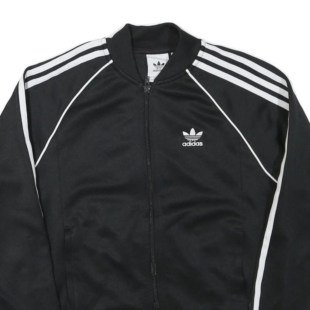 ADIDAS Mens Black & White Originals Track Jacket S Polyester Blend Zip Classic