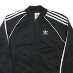 ADIDAS Mens Black & White Originals Track Jacket S Polyester Blend Zip Classic