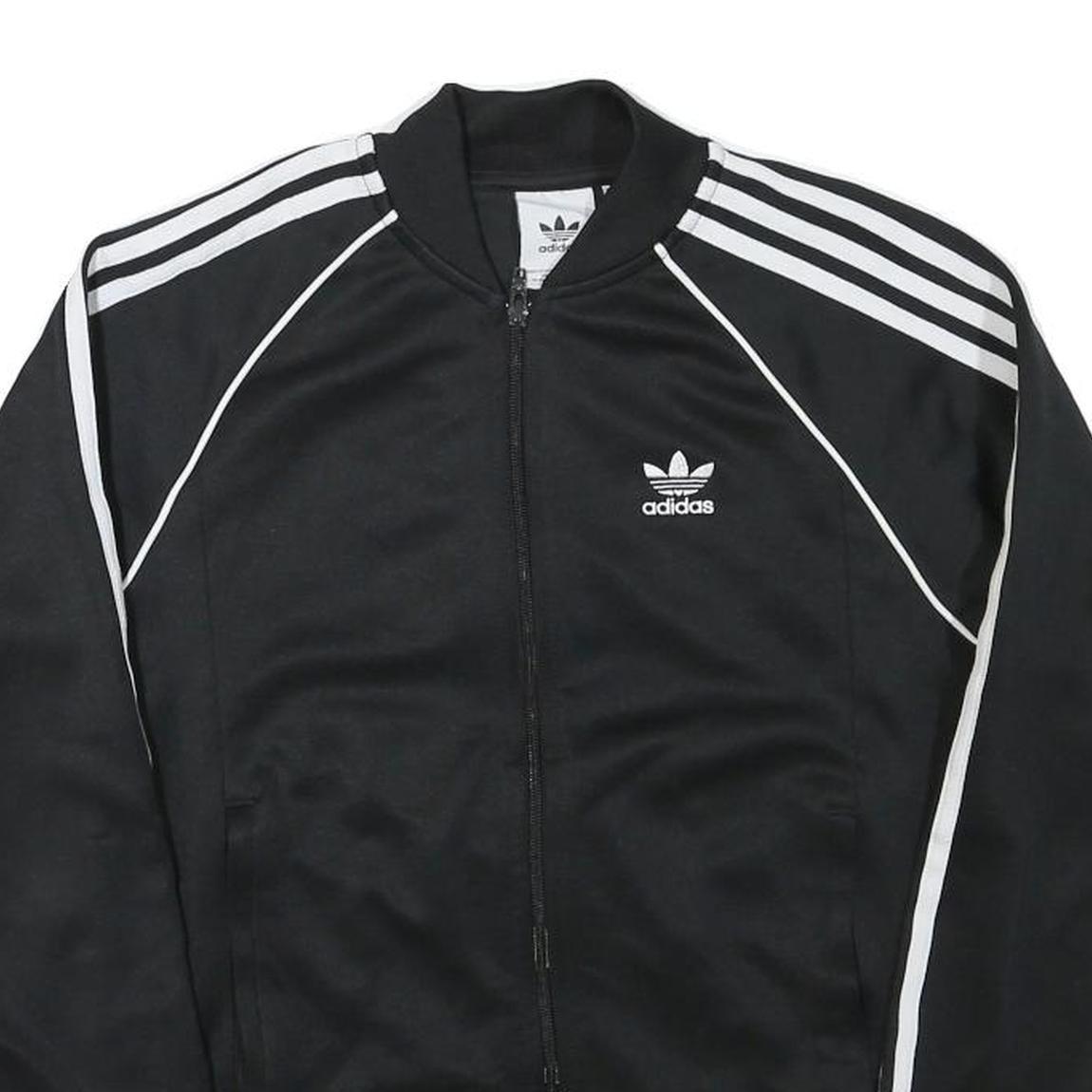 ADIDAS Mens Black & White Originals Track Jacket S Polyester Blend Zip Classic