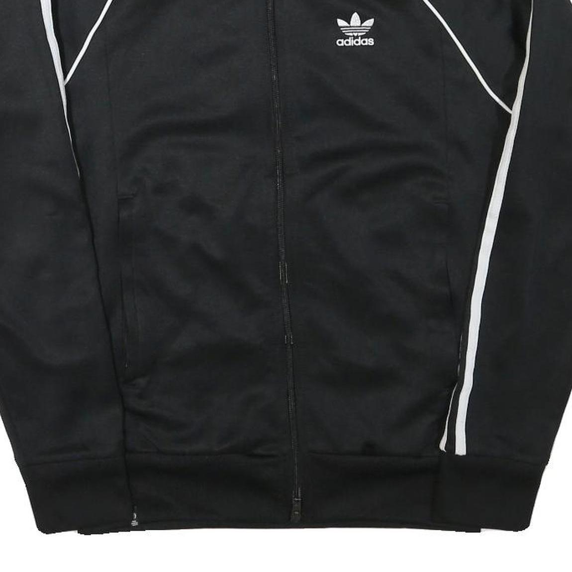 ADIDAS Mens Black & White Originals Track Jacket S Polyester Blend Zip Classic