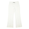 Womens White Regular Fit Polyester Blend Trousers W28 L29 Zip Closure Elegant
