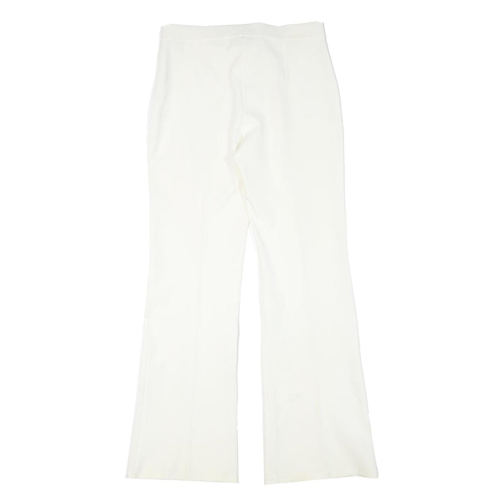 Womens White Regular Fit Polyester Blend Trousers W28 L29 Zip Closure Elegant
