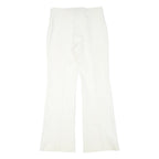 Womens White Regular Fit Polyester Blend Trousers W28 L29 Zip Closure Elegant